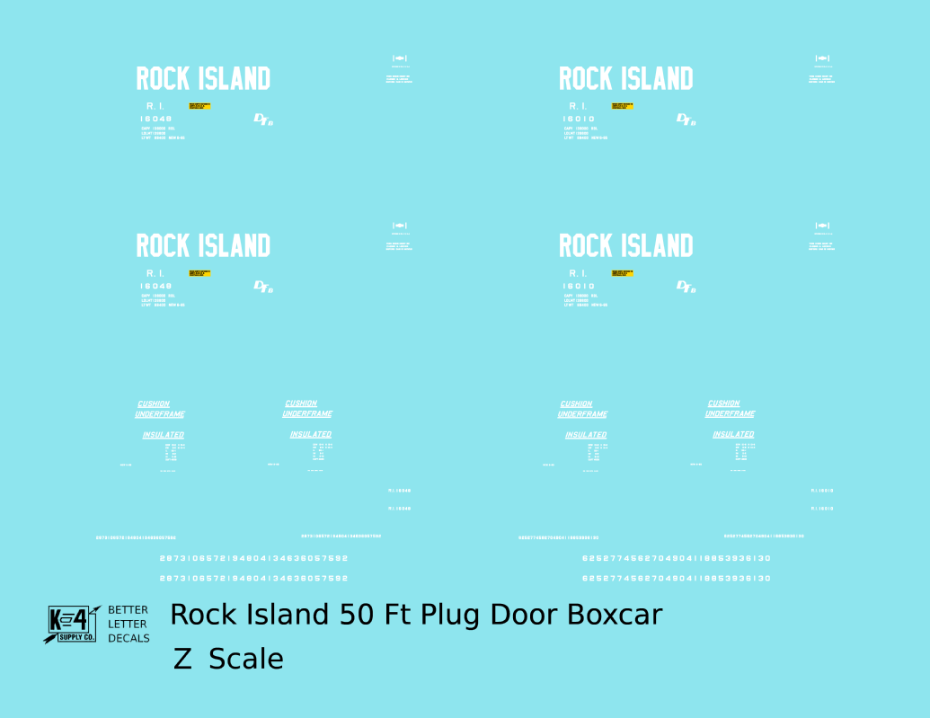 Rock Island 50 Ft Plug Door Boxcar Cushion Underframe Insulated