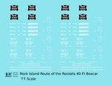 Rock Island 40 Ft Boxcar White Route Of the Rockets
