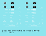 Rock Island 40 Ft Boxcar White Route Of the Rockets