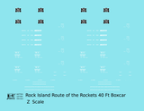 Rock Island 40 Ft Boxcar White Route Of the Rockets
