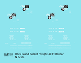 Rock Island 40 Ft Boxcar White Rocket Freight