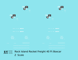 Rock Island 40 Ft Boxcar White Rocket Freight