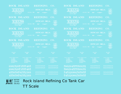 Rock Island Refining Co Duncan Oklahoma Tank Car White