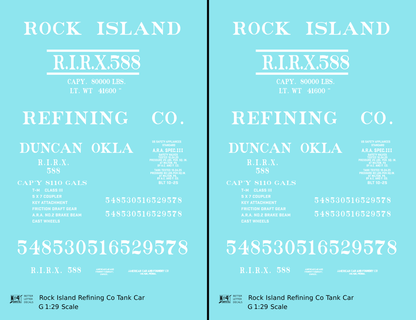 Rock Island Refining Co Duncan Oklahoma Tank Car White