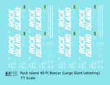 Rock Island 40 Ft Boxcar White Slant Lettering