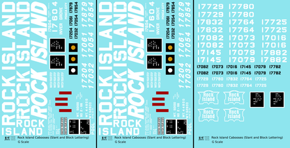 Rock Island Caboose White Slant / Block Letters