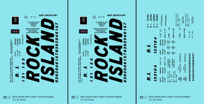 Rock Island Covered Hopper Black Slant Lettering