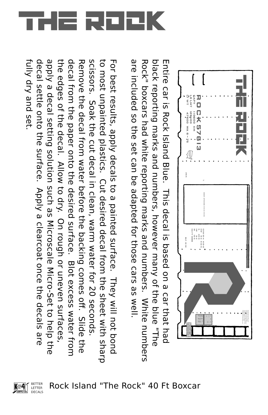 Rock Island 40 Ft Boxcar Black and White The Rock