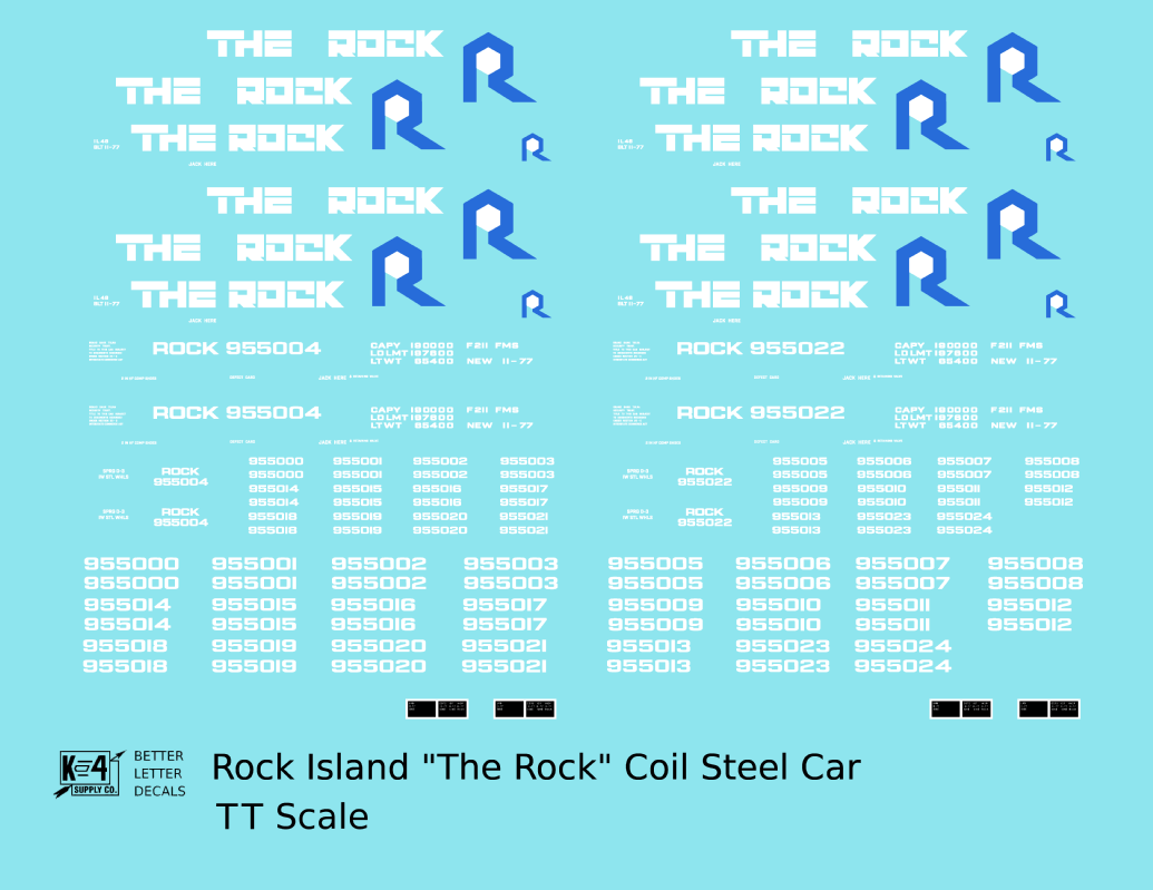 Rock Island Coil Steel Car White and Blue