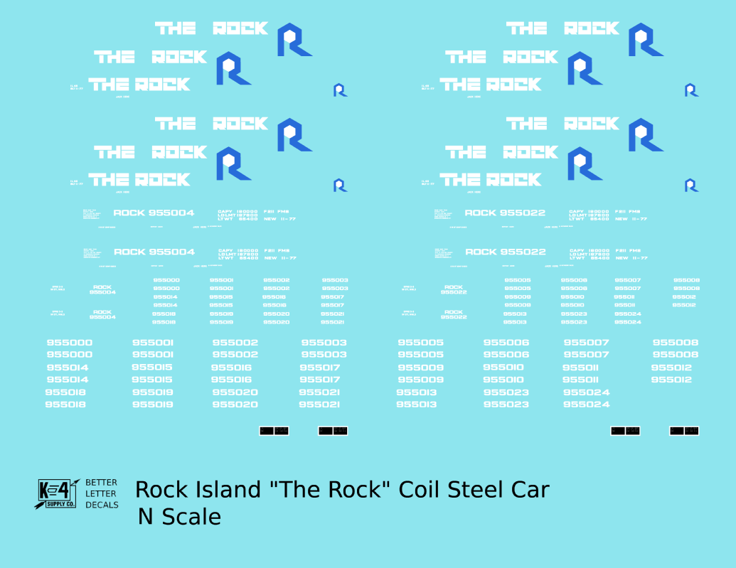 Rock Island Coil Steel Car White and Blue