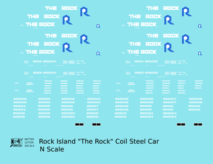 Rock Island Coil Steel Car White and Blue