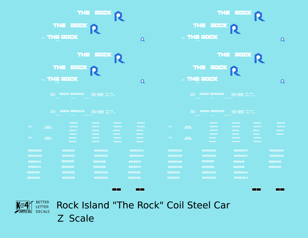 Rock Island Coil Steel Car White and Blue