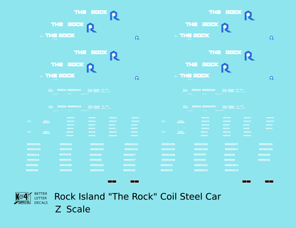 Rock Island Coil Steel Car White and Blue