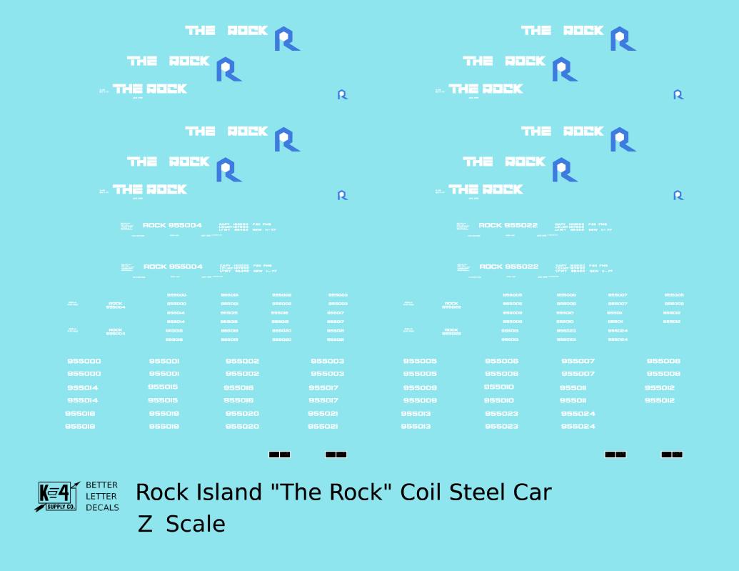 Rock Island Coil Steel Car White and Blue