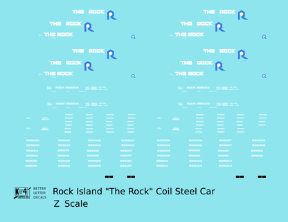 Rock Island Coil Steel Car White and Blue
