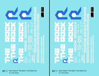 Rock Island Coil Steel Car White and Blue