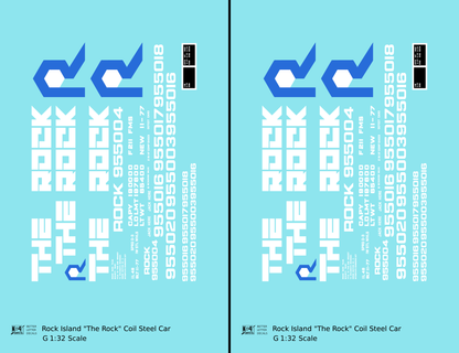 Rock Island Coil Steel Car White and Blue