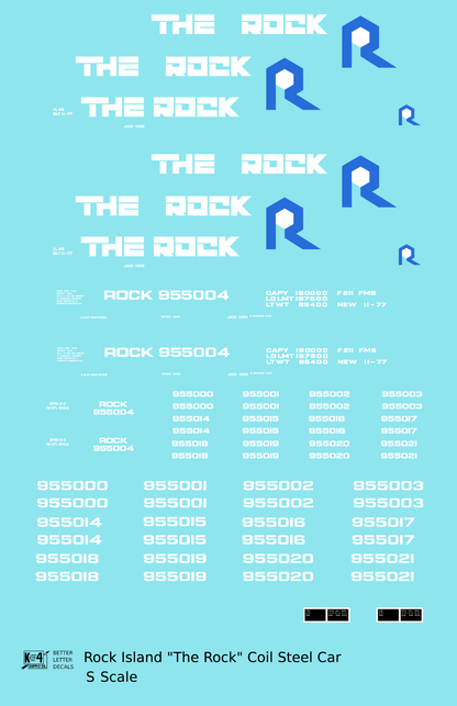 Rock Island Coil Steel Car White and Blue