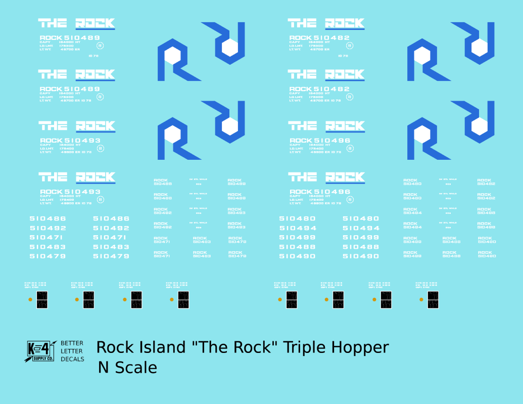 Rock Island Offset Triple Hopper White and Blue