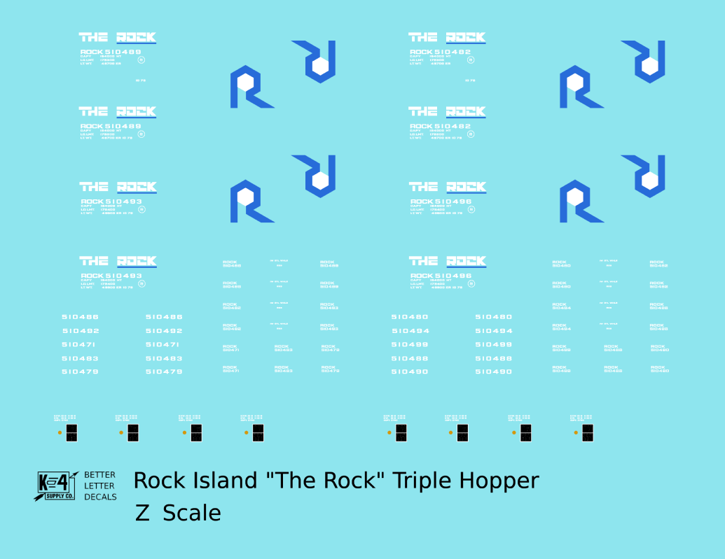 Rock Island Offset Triple Hopper White and Blue