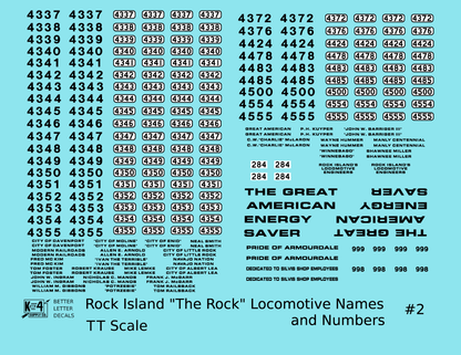 Rock Island Diesel Locomotive Names and Numbers #2 Black and White