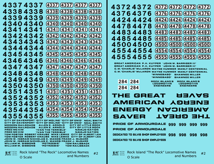 Rock Island Diesel Locomotive Names and Numbers #2 Black and White