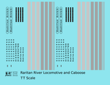 Raritan River Diesel Locomotive and Caboose  - Decal - Choose Scale