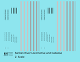 Raritan River Diesel Locomotive and Caboose  - Decal - Choose Scale