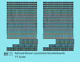 Railroad Roman Numberboards  White On Black Steam Or Diesel