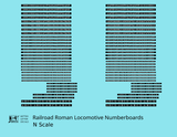 Railroad Roman Numberboards  White On Black Steam Or Diesel