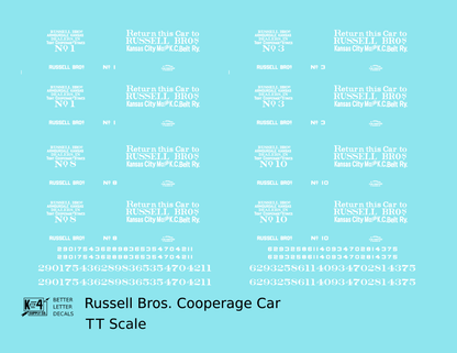 Russell Bros 36 Ft Cooperage Barrel Car White