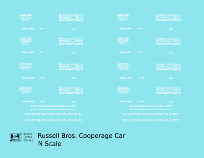 Russell Bros 36 Ft Cooperage Barrel Car White