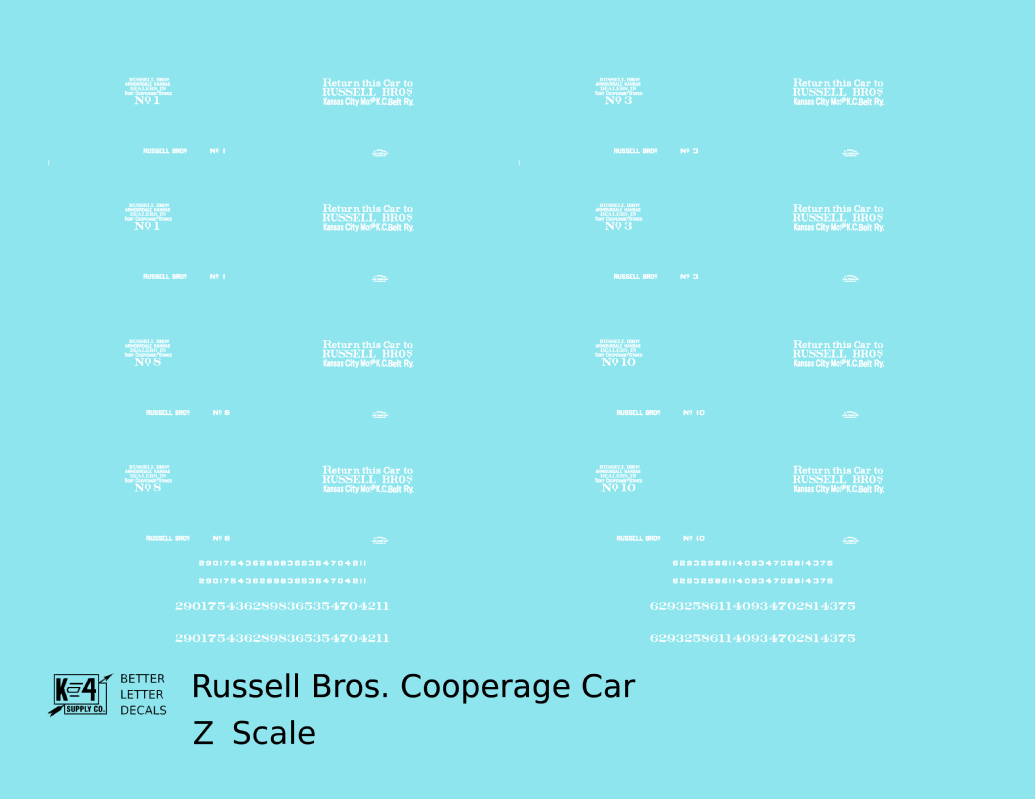 Russell Bros 36 Ft Cooperage Barrel Car White