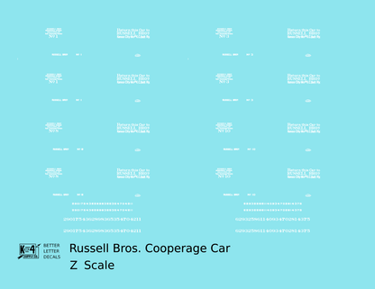 Russell Bros 36 Ft Cooperage Barrel Car White
