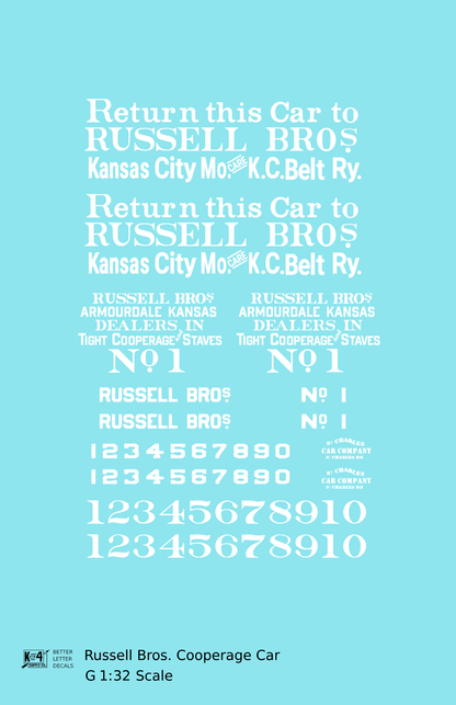 Russell Bros 36 Ft Cooperage Barrel Car White
