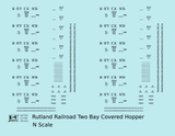 Rutland 2003 Cu Ft Covered Hopper Black Vermont - Decal - Choose Scale