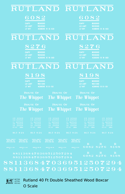 Rutland 40 Ft Double Sheathed Wood Boxcar White Route Of the Whippet