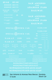 San Antonio and Aransas Pass Boxcar, Stock Car and Gondola White  - Decal - Choose Scale