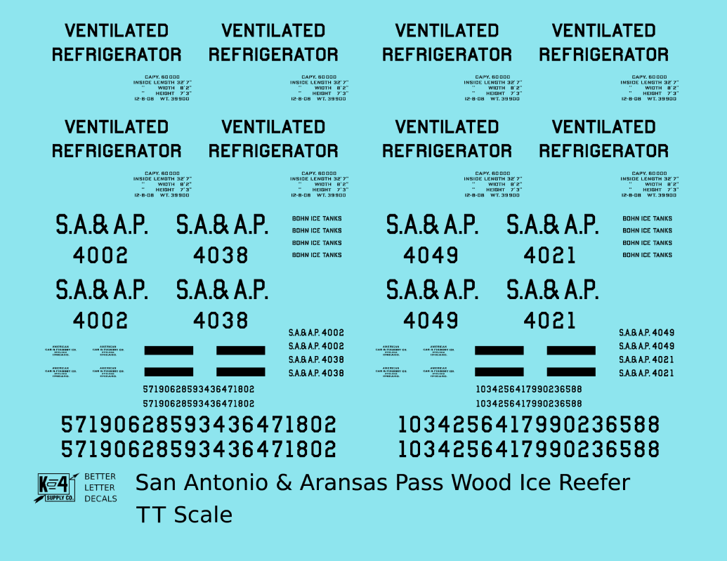 San Antonio and Aransas Pass Bohn Patent Ice Reefer Black