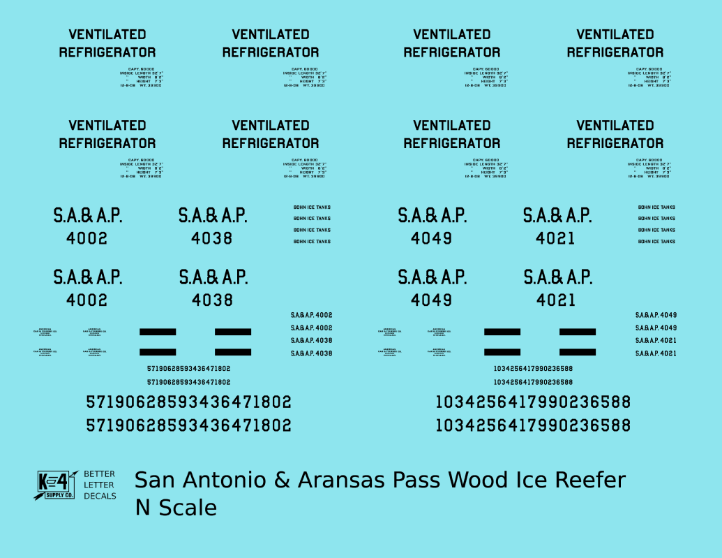 San Antonio and Aransas Pass Bohn Patent Ice Reefer Black