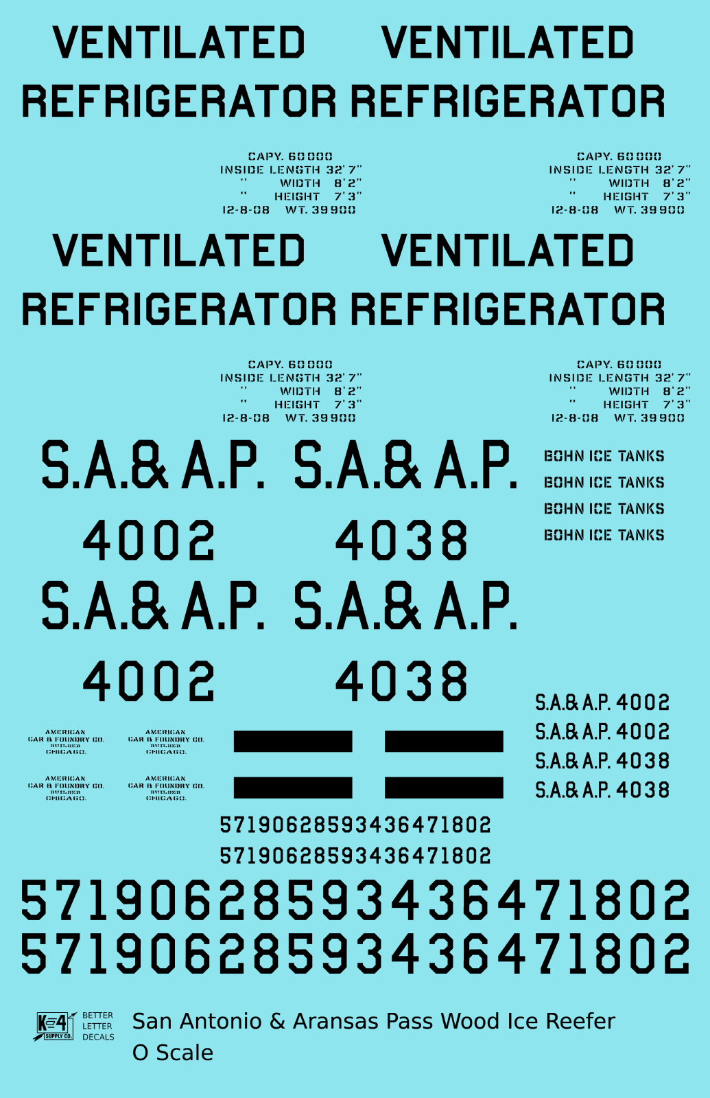 San Antonio and Aransas Pass Bohn Patent Ice Reefer Black