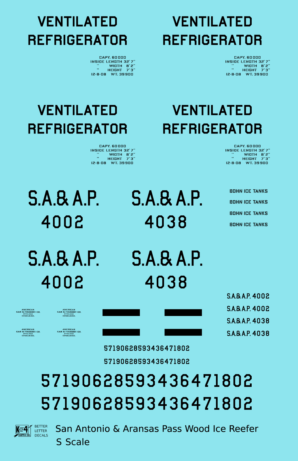 San Antonio and Aransas Pass Bohn Patent Ice Reefer Black
