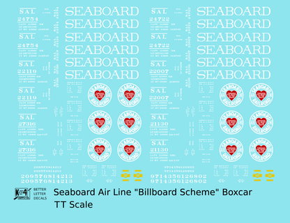 Seaboard Air Line Billboard Scheme 40 / 50 Ft Boxcar White and Red