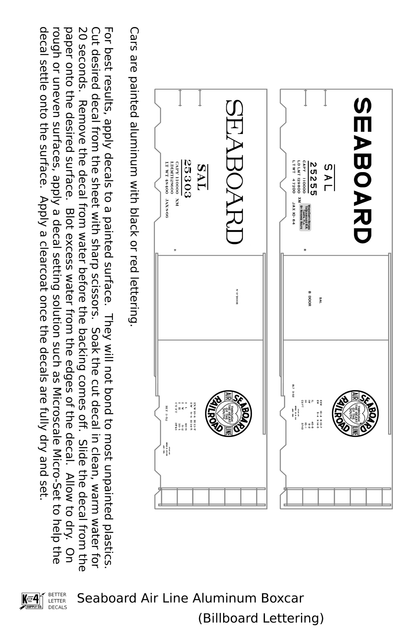 Seaboard Air Line Aluminum 40 Ft Boxcar Red and Black Late Scheme