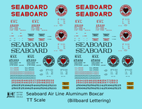 Seaboard Air Line Aluminum 40 Ft Boxcar Red and Black Late Scheme - Decal - Choose Scale