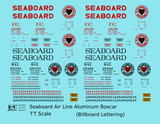 Seaboard Air Line Aluminum 40 Ft Boxcar Red and Black Late Scheme - Decal - Choose Scale