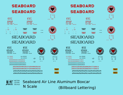 Seaboard Air Line Aluminum 40 Ft Boxcar Red and Black Late Scheme