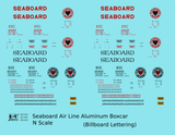 Seaboard Air Line Aluminum 40 Ft Boxcar Red and Black Late Scheme - Decal - Choose Scale