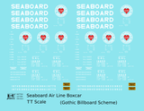 Seaboard Air Line 40 Ft Steel Boxcar White Late Scheme - Decal - Choose Scale