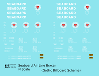 Seaboard Air Line 40 Ft Steel Boxcar White Late Scheme - Decal - Choose Scale